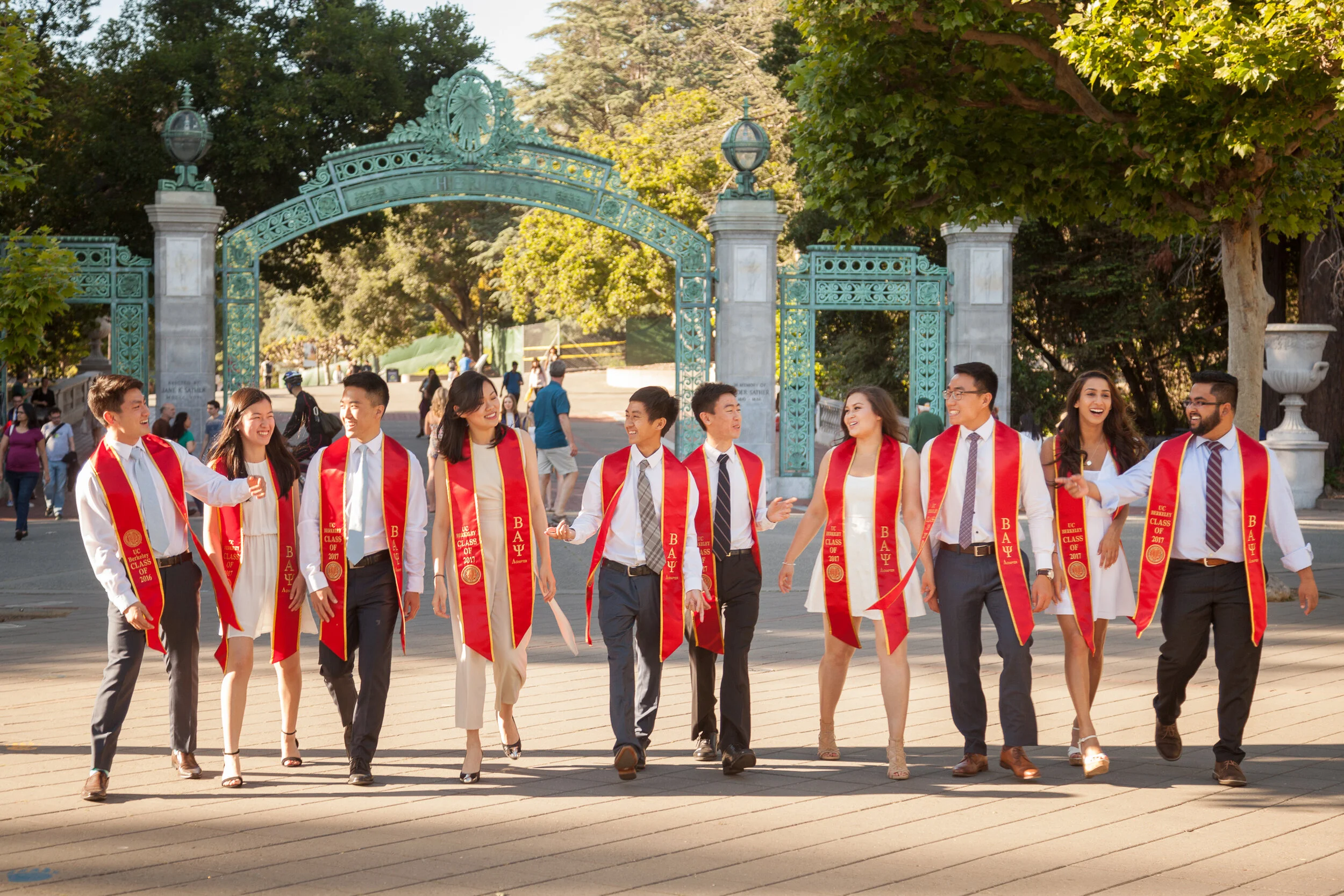 BAΨ brothers walking through Sather Gate